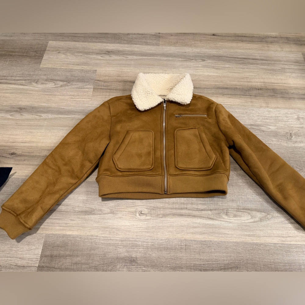 Fashion Nova Brown Jacket with Cream Lining